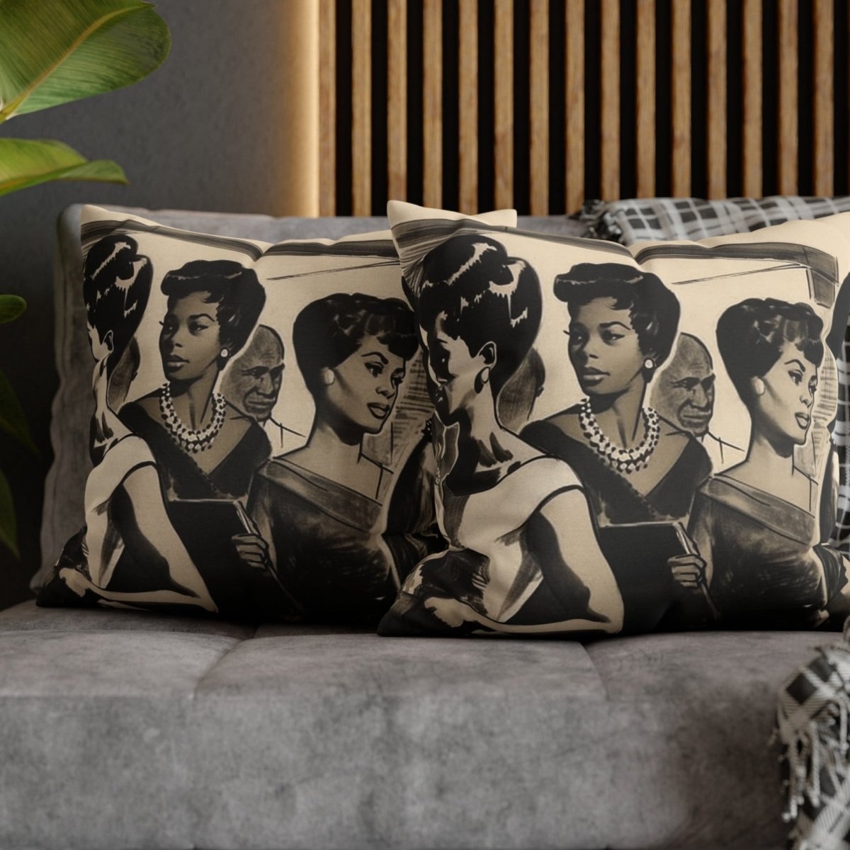 Vintage Ladies Pillow - Afrocentric Art by The Trini Gee
