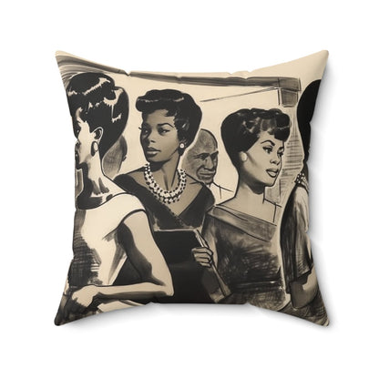 Vintage Ladies Pillow - Afrocentric Art by The Trini Gee