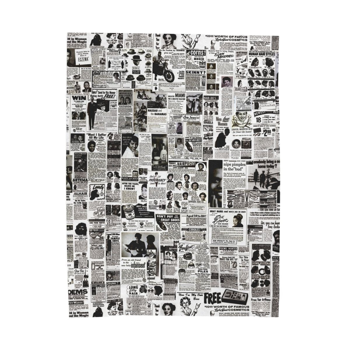 Vintage Newspaper Blanket - The Trini Gee
