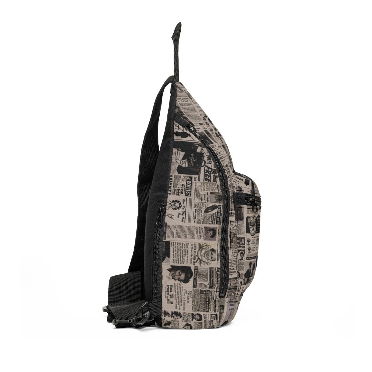 Vintage Newspaper Collage Sling Bag - Afrocentric Art by The Trini Gee