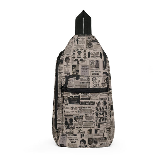 Vintage Newspaper Collage Sling Bag - Afrocentric Art by The Trini Gee