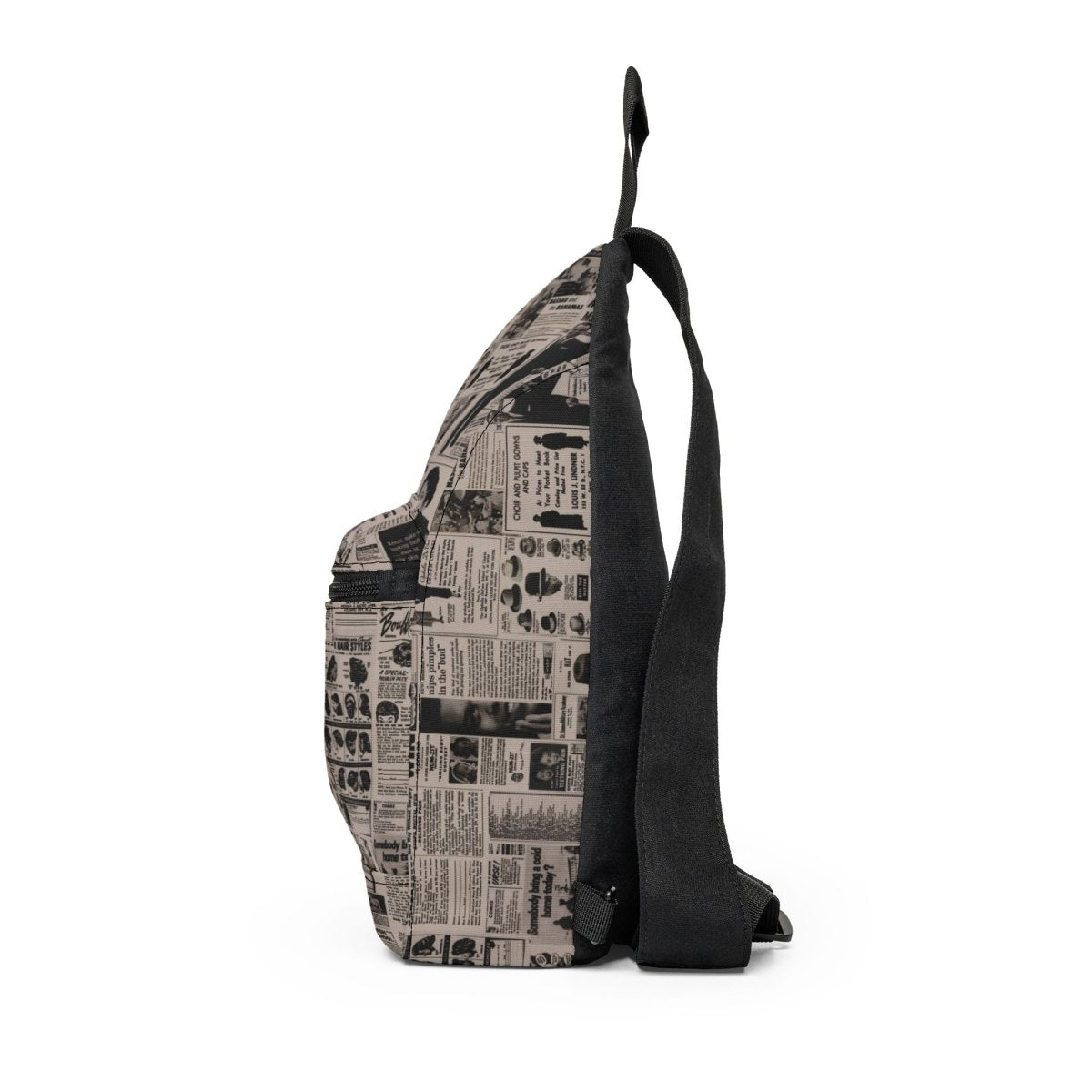 Vintage Newspaper Collage Sling Bag - Afrocentric Art by The Trini Gee