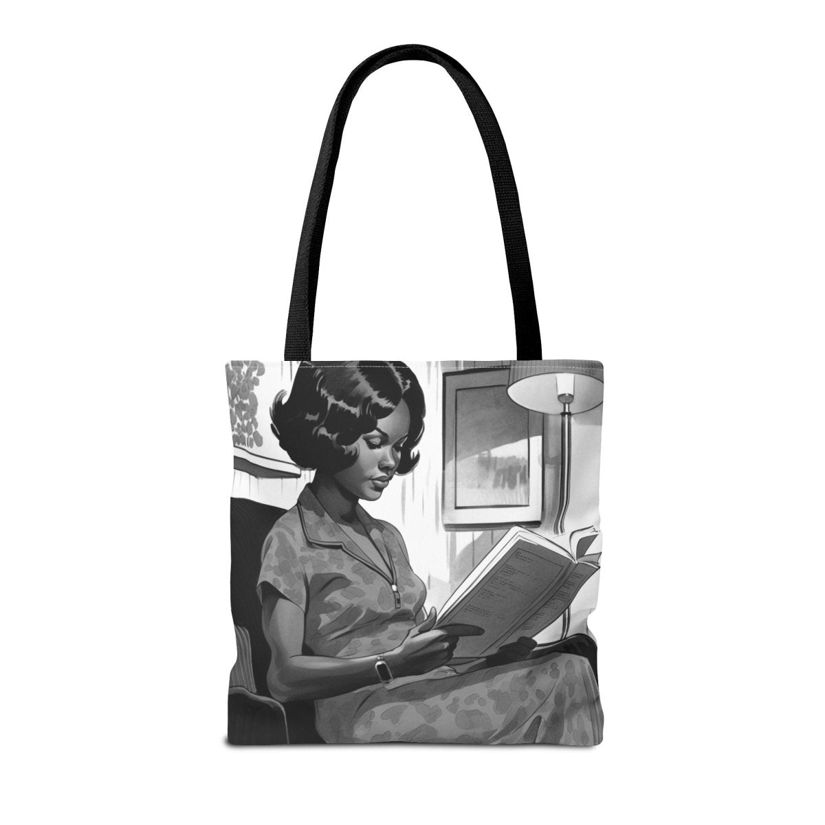 Vintage Reader Tote Bag - Afrocentric Art by The Trini Gee