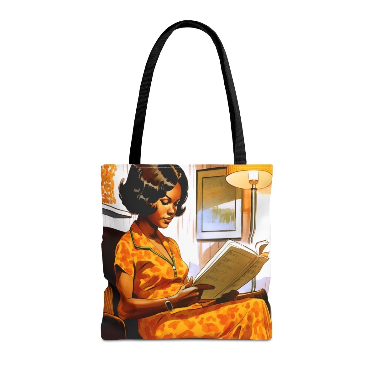 Vintage Reader Tote Bag - Afrocentric Art by The Trini Gee