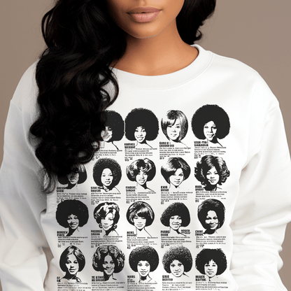 Vintage Wig Ad Sweatshirt - Afrocentric Art by The Trini Gee
