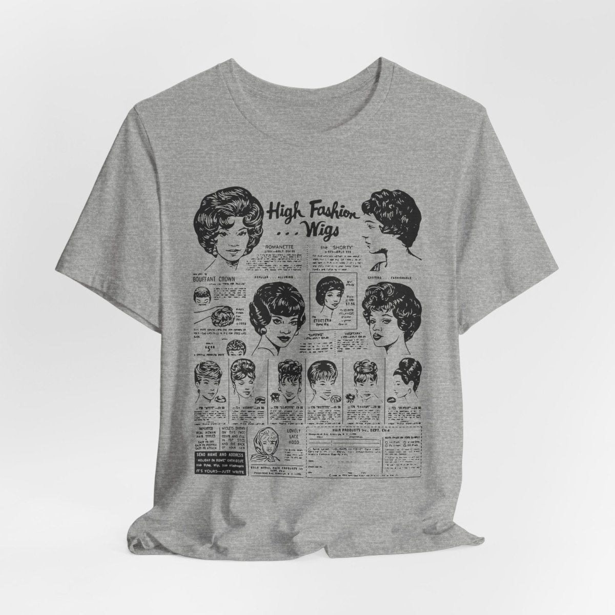 Vintage Wig Ad T-shirt - Afrocentric Art by The Trini Gee