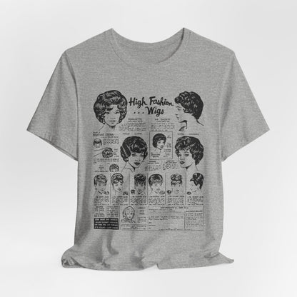 Vintage Wig Ad T-shirt - Afrocentric Art by The Trini Gee
