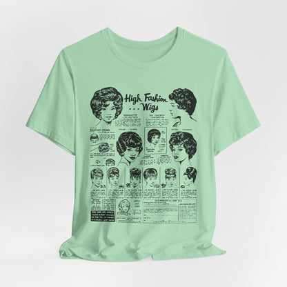 Vintage Wig Ad T-shirt - Afrocentric Art by The Trini Gee