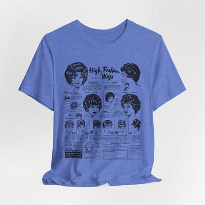 Vintage Wig Ad T-shirt - Afrocentric Art by The Trini Gee