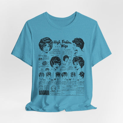 Vintage Wig Ad T-shirt - Afrocentric Art by The Trini Gee