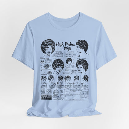 Vintage Wig Ad T-shirt - Afrocentric Art by The Trini Gee