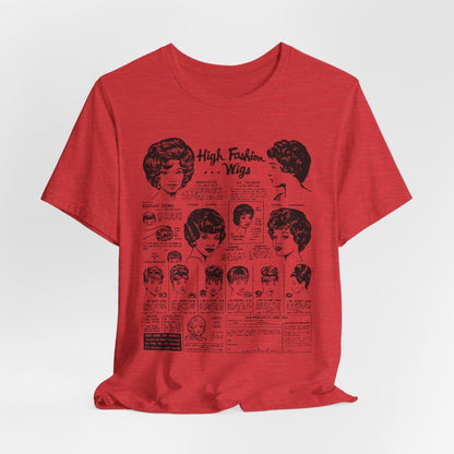 Vintage Wig Ad T-shirt - Afrocentric Art by The Trini Gee