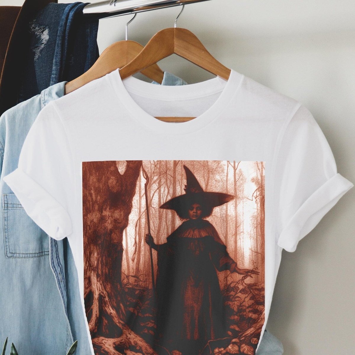 Vintage Witch Shirt - Afrocentric Art by The Trini Gee