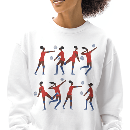 Volleyball Girls Sweatshirt - Afrocentric Art by The Trini Gee