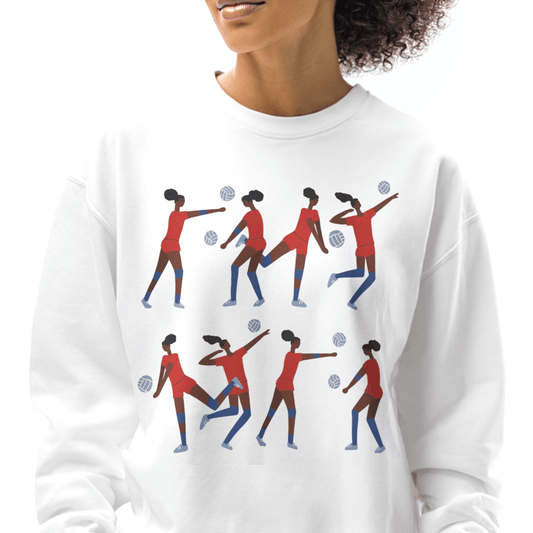 Volleyball Girls Sweatshirt - Afrocentric Art by The Trini Gee