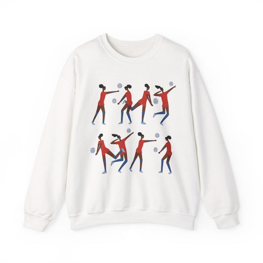 Volleyball Girls Sweatshirt - Afrocentric Art by The Trini Gee