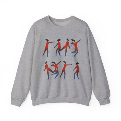 Volleyball Girls Sweatshirt - Afrocentric Art by The Trini Gee