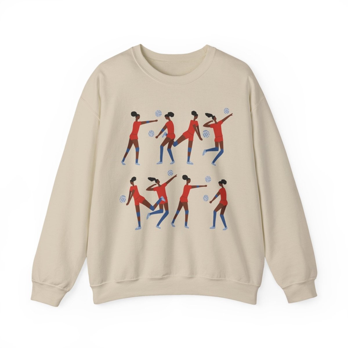 Volleyball Girls Sweatshirt - Afrocentric Art by The Trini Gee