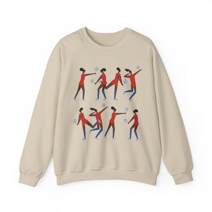 Volleyball Girls Sweatshirt - Afrocentric Art by The Trini Gee