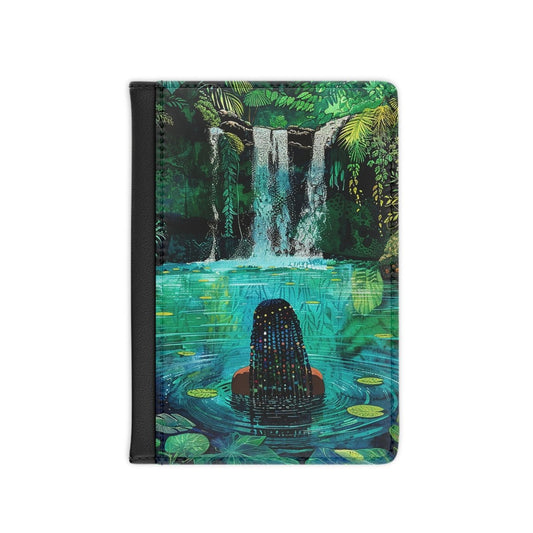 Waterfall Vibes Passport Cover - Afrocentric Art by The Trini Gee