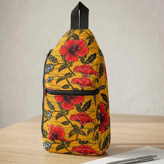 Wax Print Sling Bag - Afrocentric Art by The Trini Gee