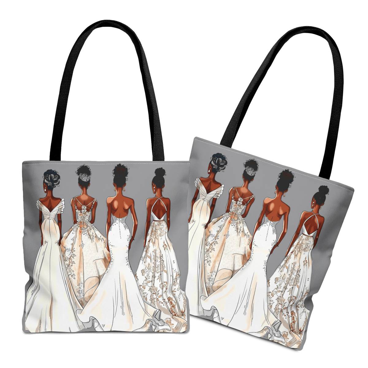 Wedding Brides Tote Bag - Afrocentric Art by The Trini Gee