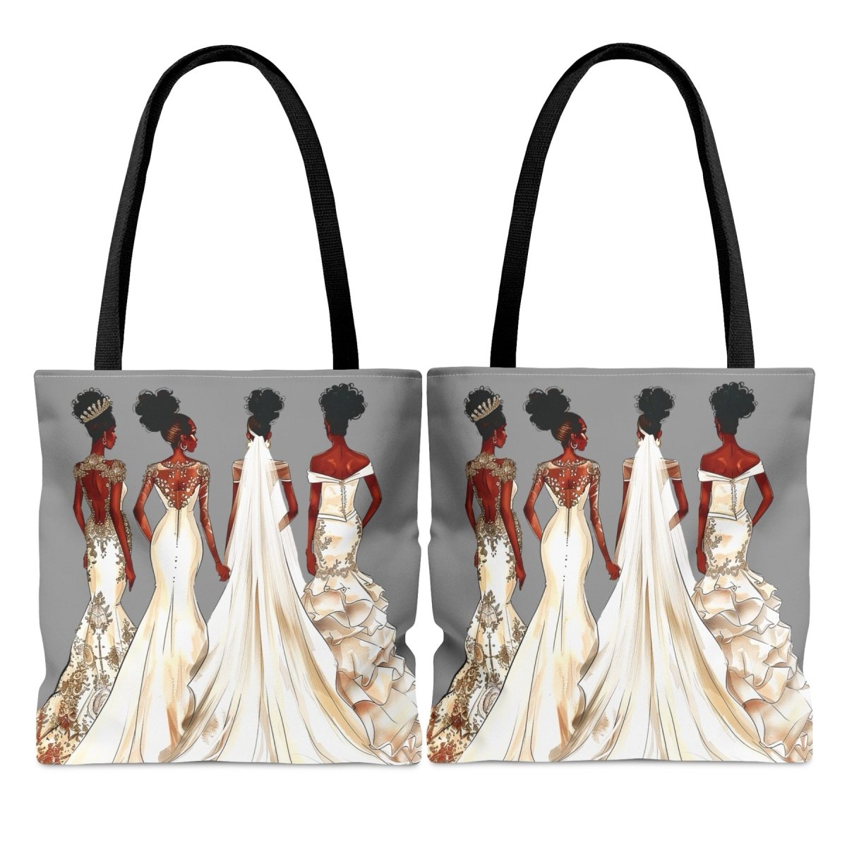 Wedding Brides Tote Bag - Afrocentric Art by The Trini Gee