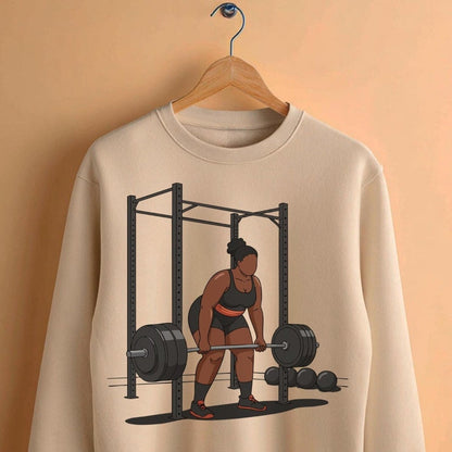 Weight Lifting Sweatshirt - Afrocentric Art by The Trini Gee