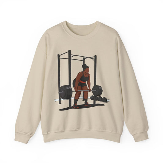 Weight Lifting Sweatshirt - Afrocentric Art by The Trini Gee