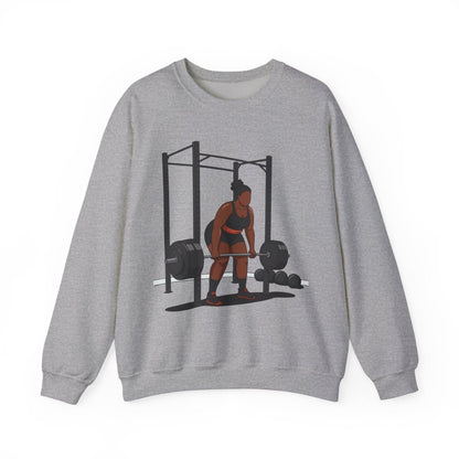 Weight Lifting Sweatshirt - Afrocentric Art by The Trini Gee