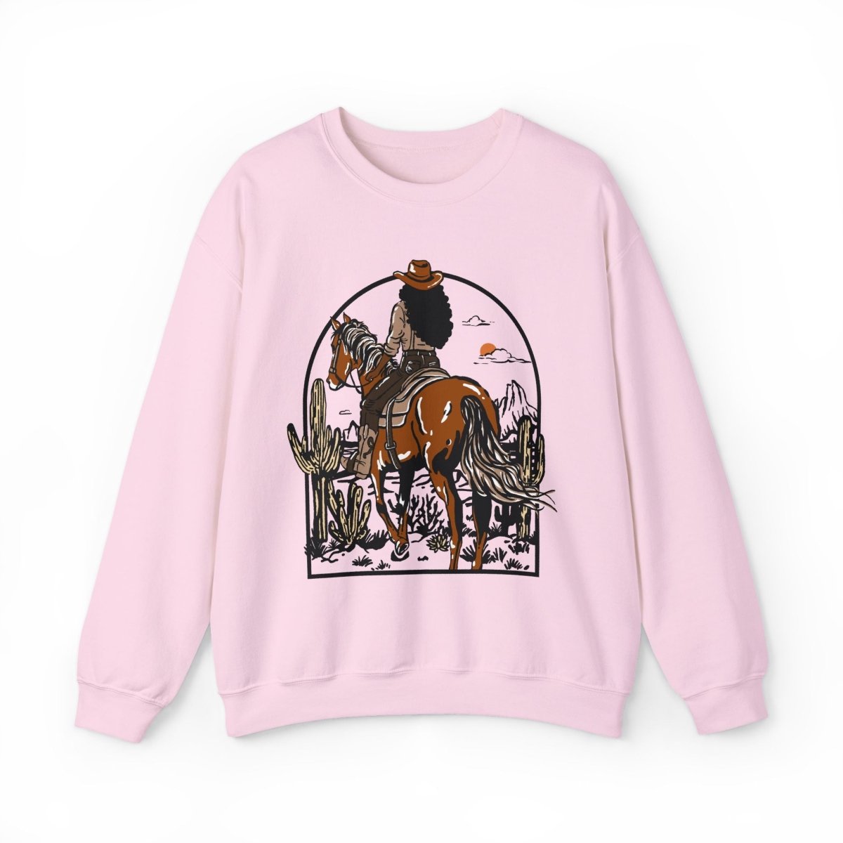 Western Cowgirl Sweatshirt - Afrocentric Art by The Trini Gee