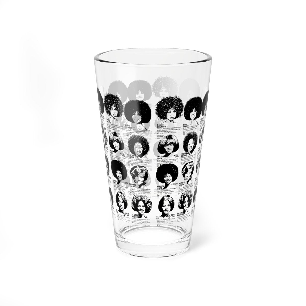 Wig Ad 16oz Glass - Afrocentric Art by The Trini Gee