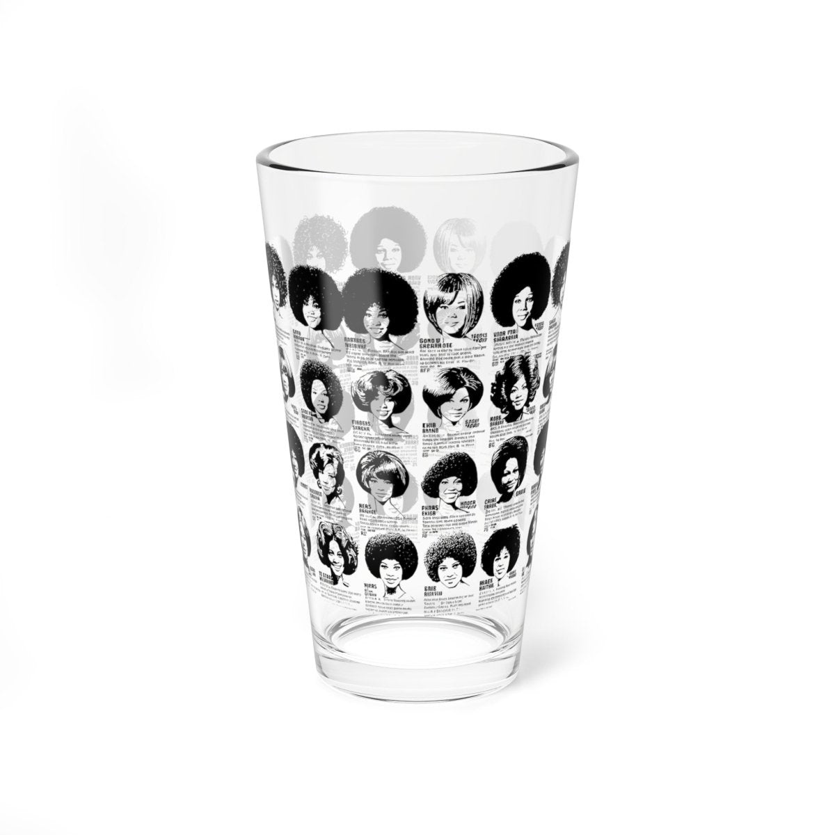 Wig Ad 16oz Glass - Afrocentric Art by The Trini Gee