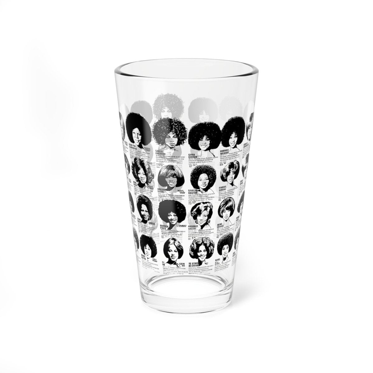 Wig Ad 16oz Glass - Afrocentric Art by The Trini Gee