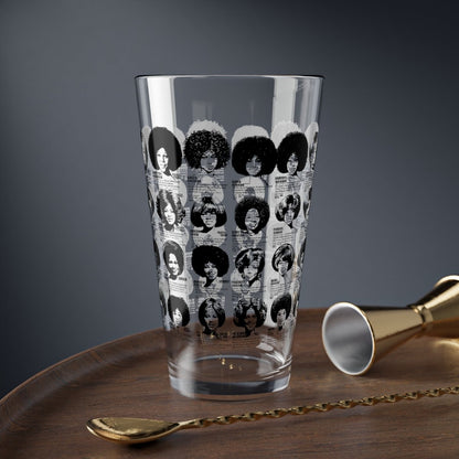 Wig Ad 16oz Glass - Afrocentric Art by The Trini Gee