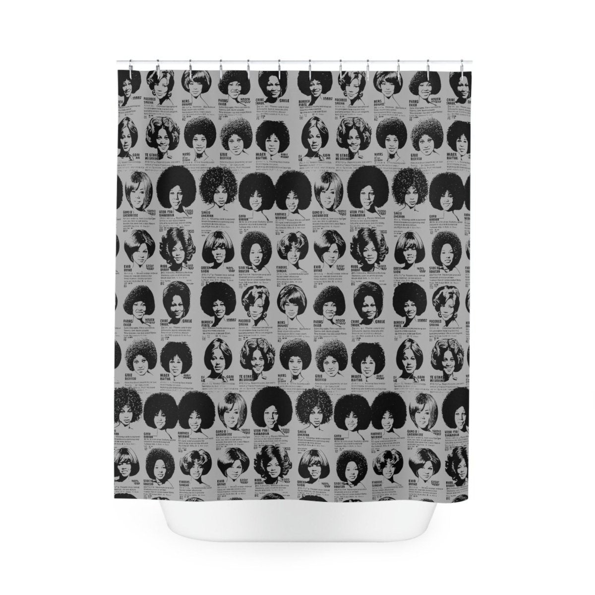 Wig Ad Shower Curtain - Afrocentric Art by The Trini Gee