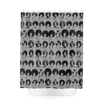 Wig Ad Shower Curtain - Afrocentric Art by The Trini Gee