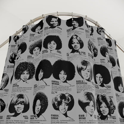 Wig Ad Shower Curtain - Afrocentric Art by The Trini Gee