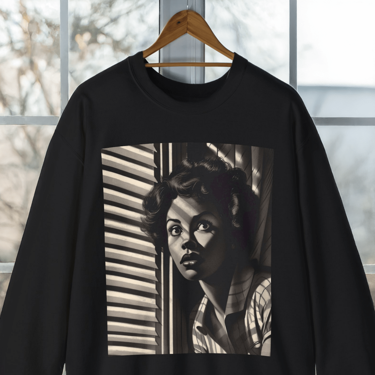 Window Woman Sweatshirt - Afrocentric Art by The Trini Gee