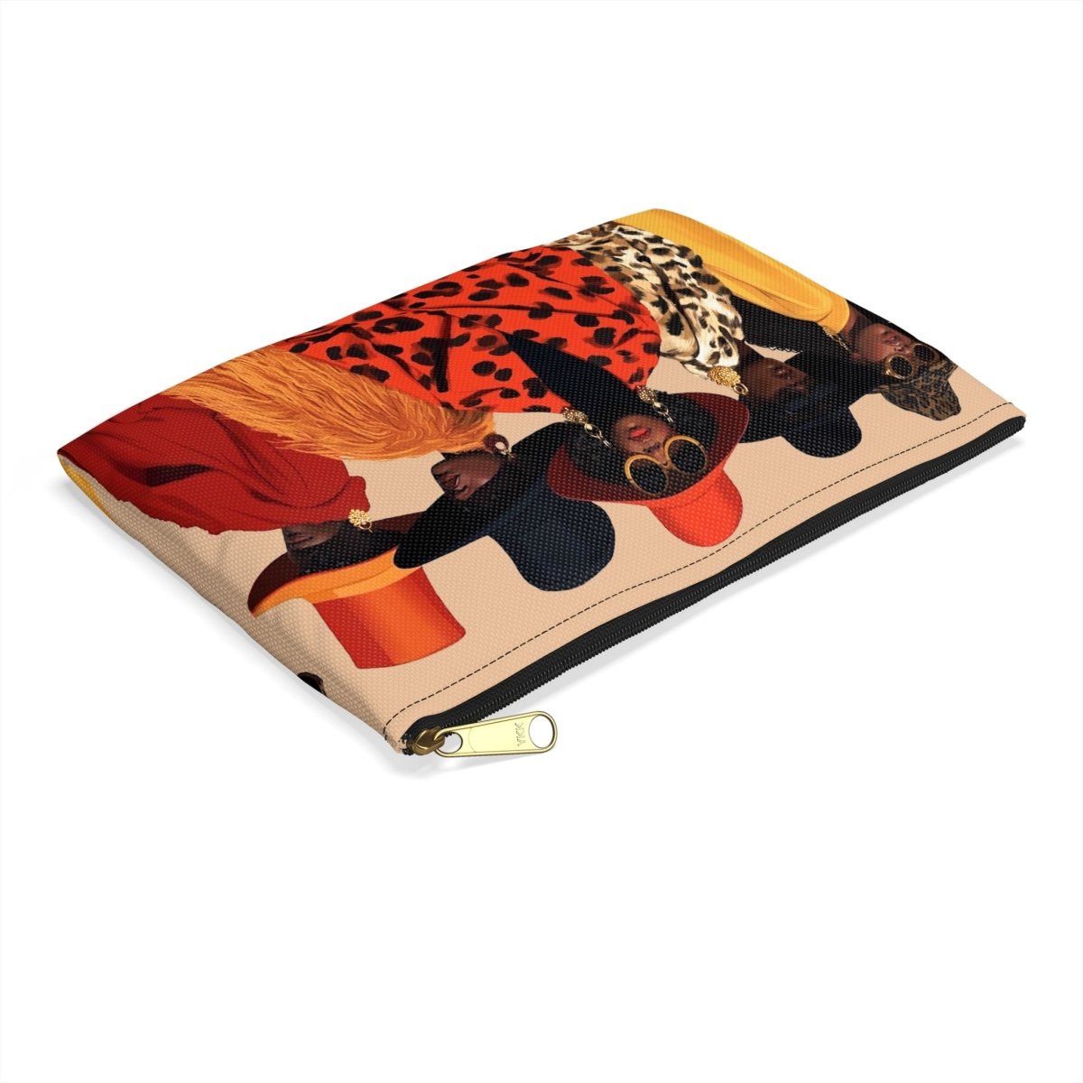 Winter Coats Accessory Pouch - Afrocentric Art by The Trini Gee