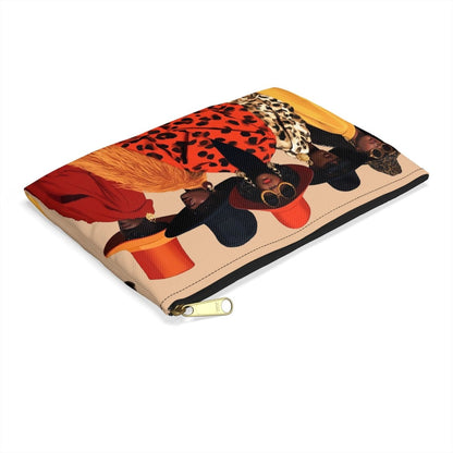 Winter Coats Accessory Pouch - Afrocentric Art by The Trini Gee