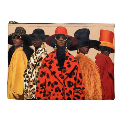 Winter Coats Accessory Pouch - Afrocentric Art by The Trini Gee