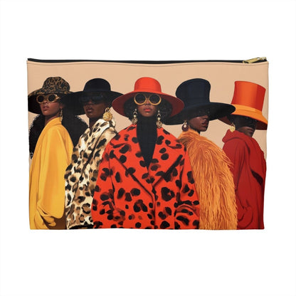 Winter Coats Accessory Pouch - Afrocentric Art by The Trini Gee