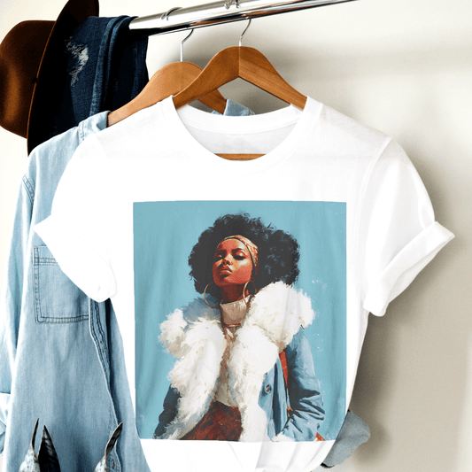 Winter Fur Woman Shirt - Afrocentric Art by The Trini Gee