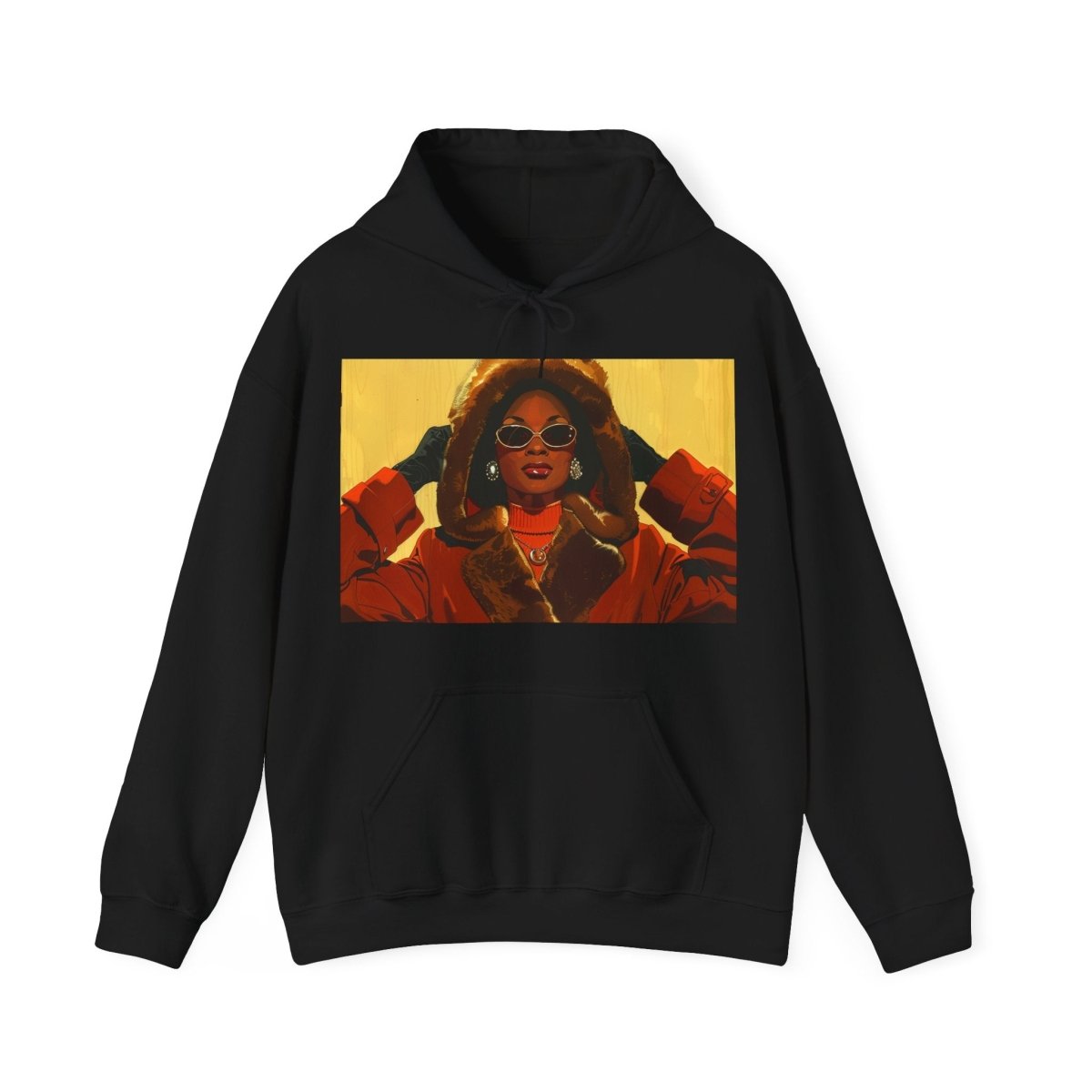 Winter Luxe Style Hoodie - Afrocentric Art by The Trini Gee