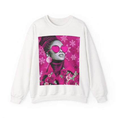 Winter Rose Sweatshirt - Afrocentric Art by The Trini Gee
