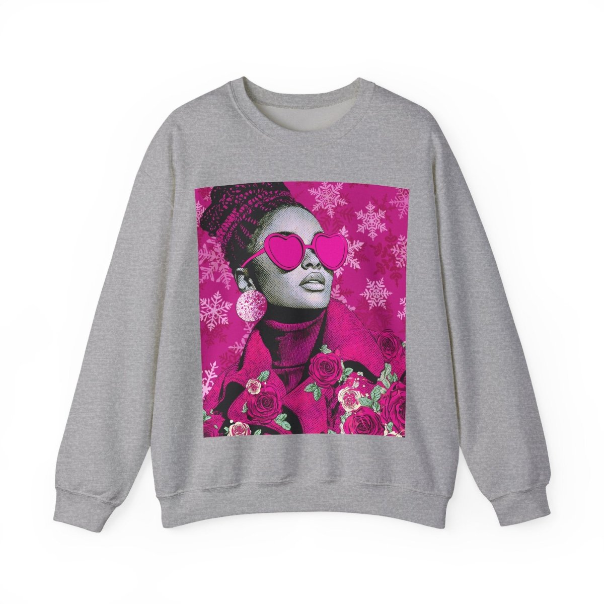 Winter Rose Sweatshirt - Afrocentric Art by The Trini Gee