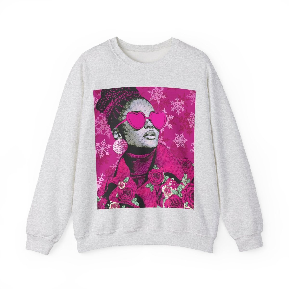 Winter Rose Sweatshirt - Afrocentric Art by The Trini Gee