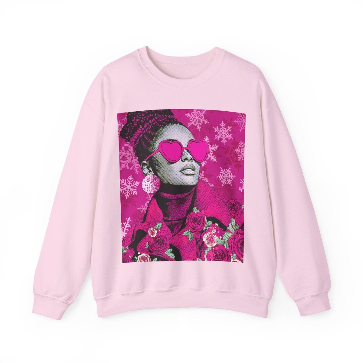 Winter Rose Sweatshirt - Afrocentric Art by The Trini Gee