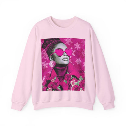 Winter Rose Sweatshirt - Afrocentric Art by The Trini Gee